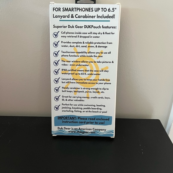 Duk Gear Universal 6.5” Waterproof Floating Cell Phone Case With Lanyard - Blue - Picture 2 of 2